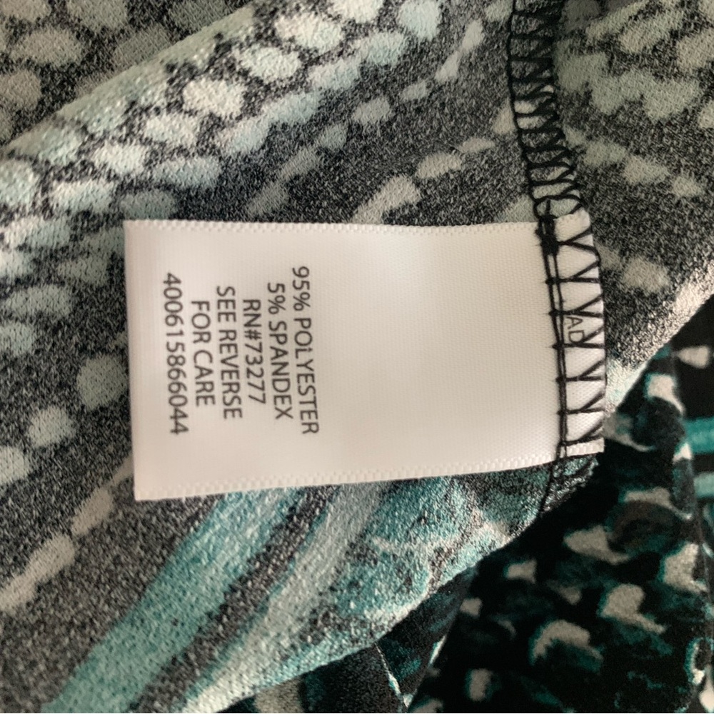 Dana Buchman Black and Teal Long Sleeve Dress - Picture 4 of 4